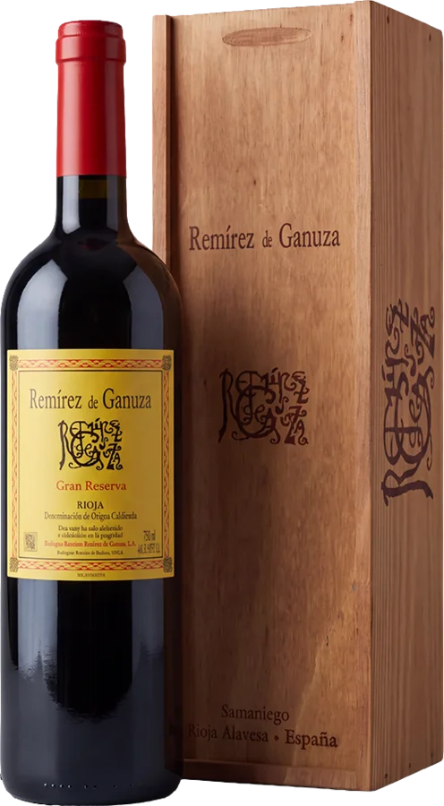 Láhev Remírez de Ganuza Gran Reserva v dřevěné krabici
